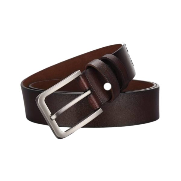 Ceinture homme cuir boucle ardillon marron – Image 2