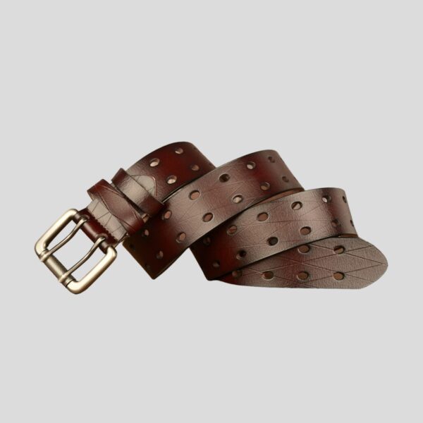 Ceinture Pour Homme En Cuir Double Ardillon