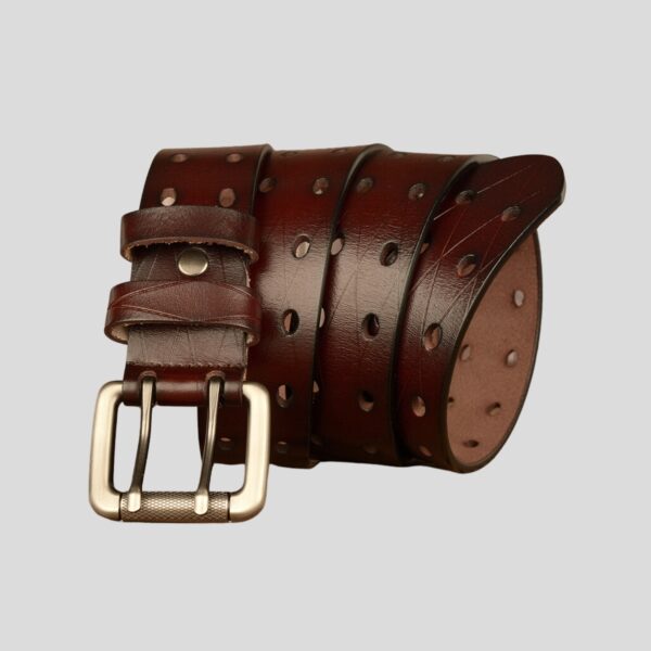 Ceinture Pour Homme En Cuir Double Ardillon