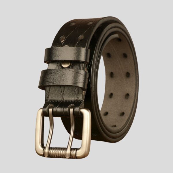 Ceinture Pour Homme En Cuir Double Ardillon