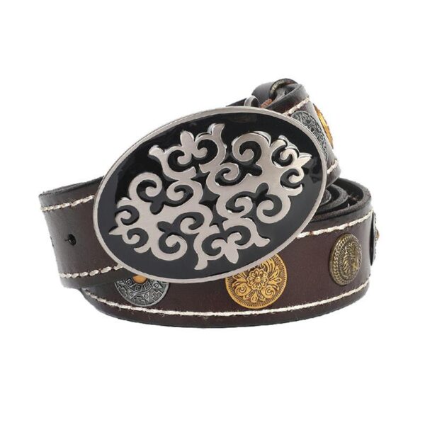 Ceinture En Cuir Avec Boucle Vintage Pour Homme