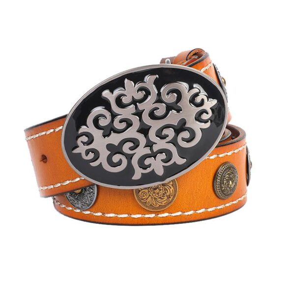 Ceinture En Cuir Avec Boucle Vintage Pour Homme