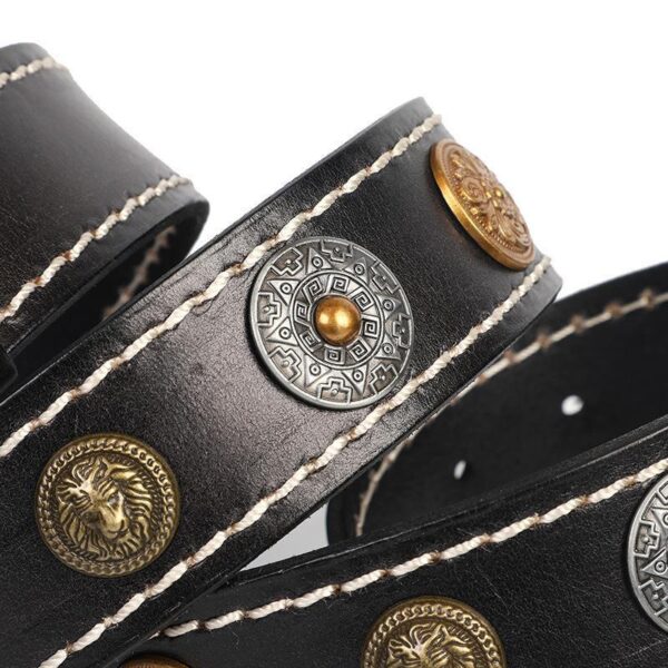 Ceinture En Cuir Avec Boucle Vintage Pour Homme