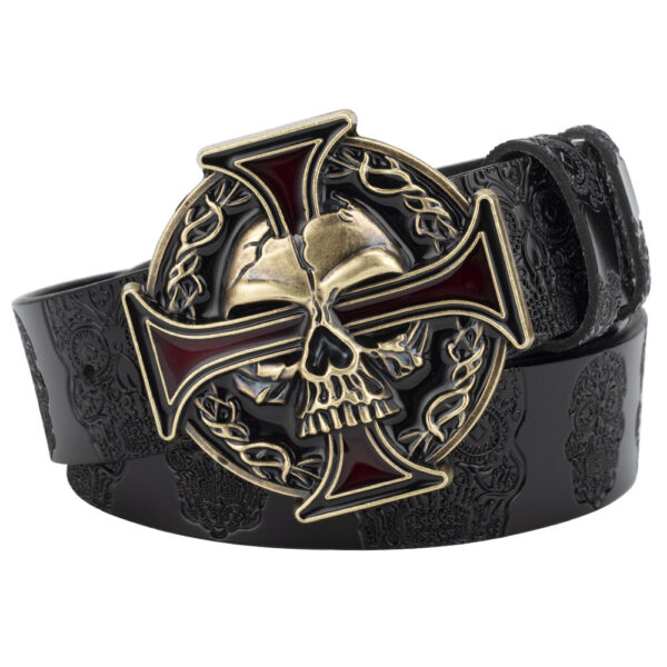 Ceinture Homme Punk Rock Tête De Mort - Modèle Nicolas