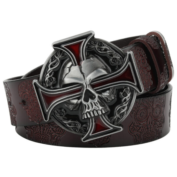 Ceinture Homme Punk Rock Tête De Mort - Modèle Nicolas