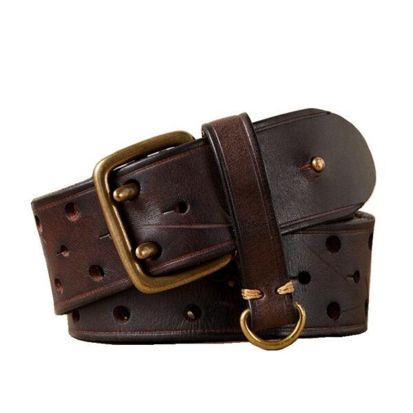 Ceinture Homme Cuir Double Ardillon - Modèle Henri