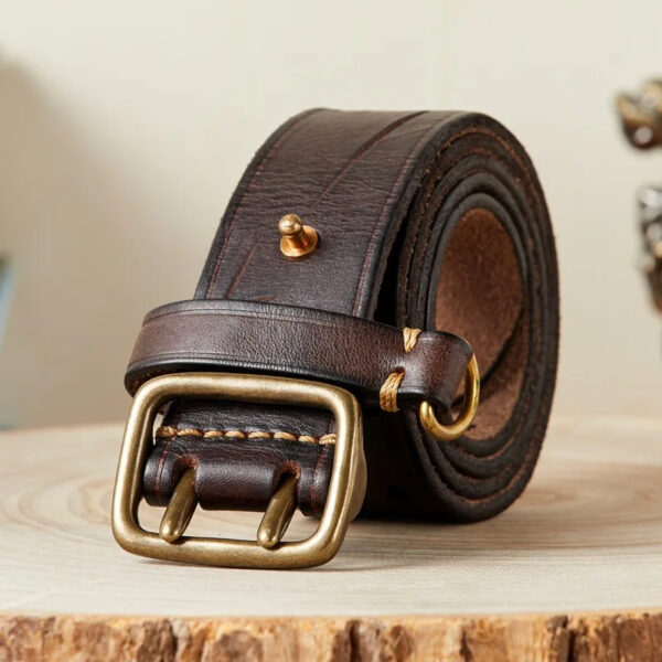 Ceinture Homme Cuir Double Ardillon - Modèle Henri