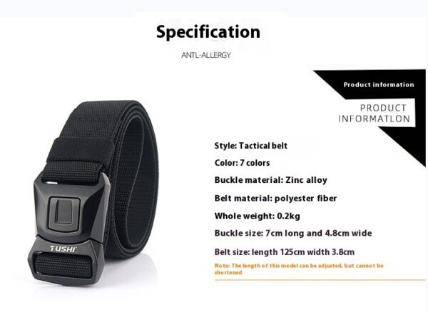 Ceinture Tactique Homme Boucle Cobra - Modèle Alban