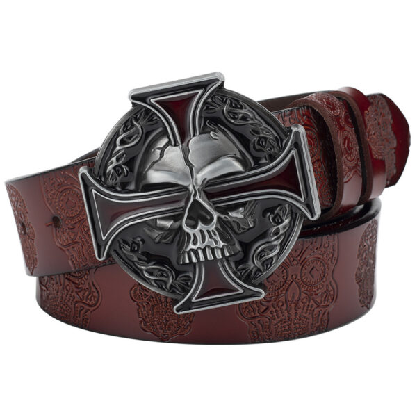 Ceinture Homme Punk Rock Tête De Mort - Modèle Nicolas