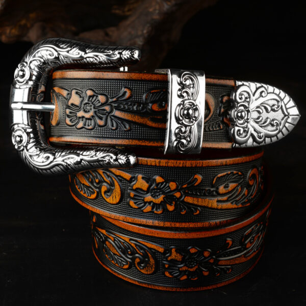 Ceinture Homme Cuir Motif Floral - Modèle Rudy