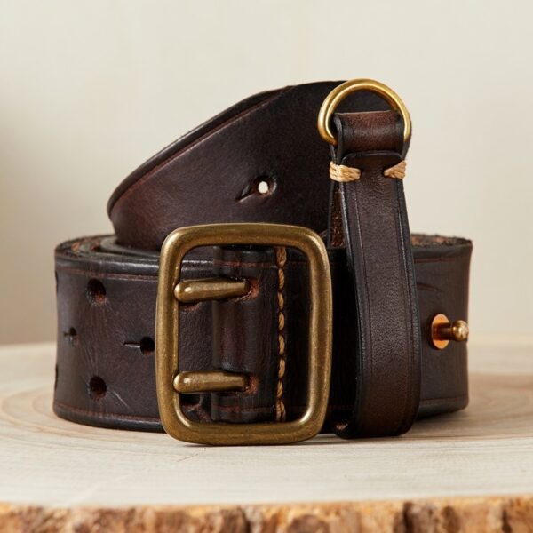 Ceinture Homme Cuir Double Ardillon - Modèle Henri