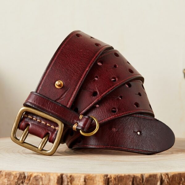 Ceinture Homme Cuir Double Ardillon - Modèle Henri