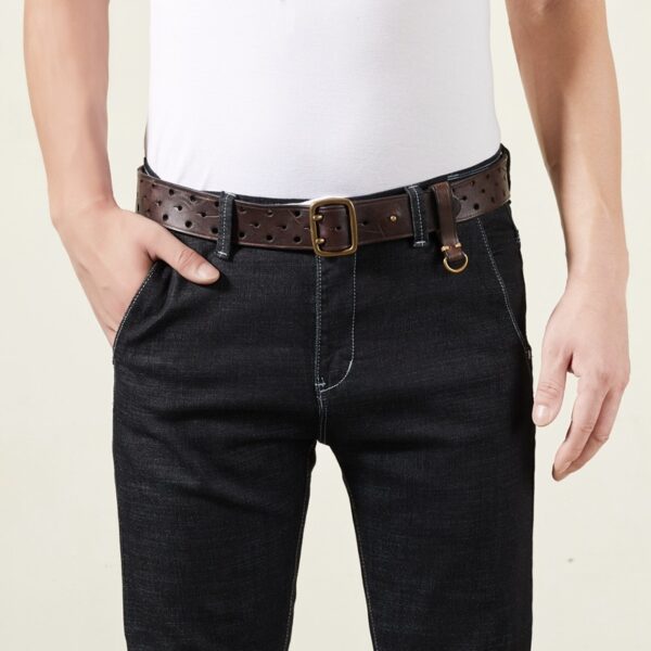 Ceinture Homme Cuir Double Ardillon - Modèle Henri