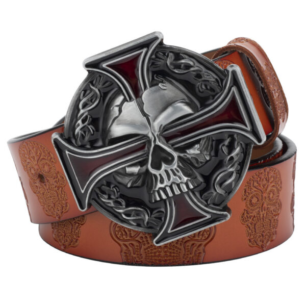 Ceinture Homme Punk Rock Tête De Mort - Modèle Nicolas