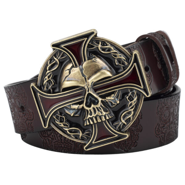 Ceinture Homme Punk Rock Tête De Mort - Modèle Nicolas